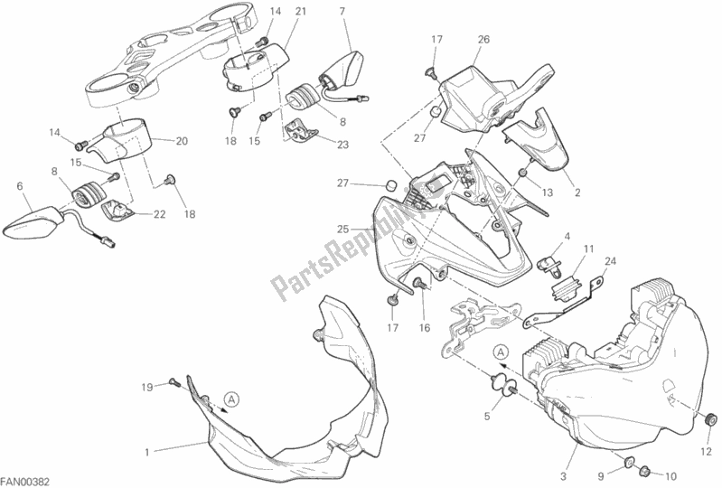 Tutte le parti per il Faro del Ducati Streetfighter V4 Thailand 1103 2020